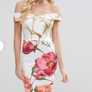 Hope & Ivy Floral Off-Shoulder Dress size 2